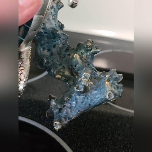 Hand painted resin turtle and coral sculpture - Picture 7 of 11